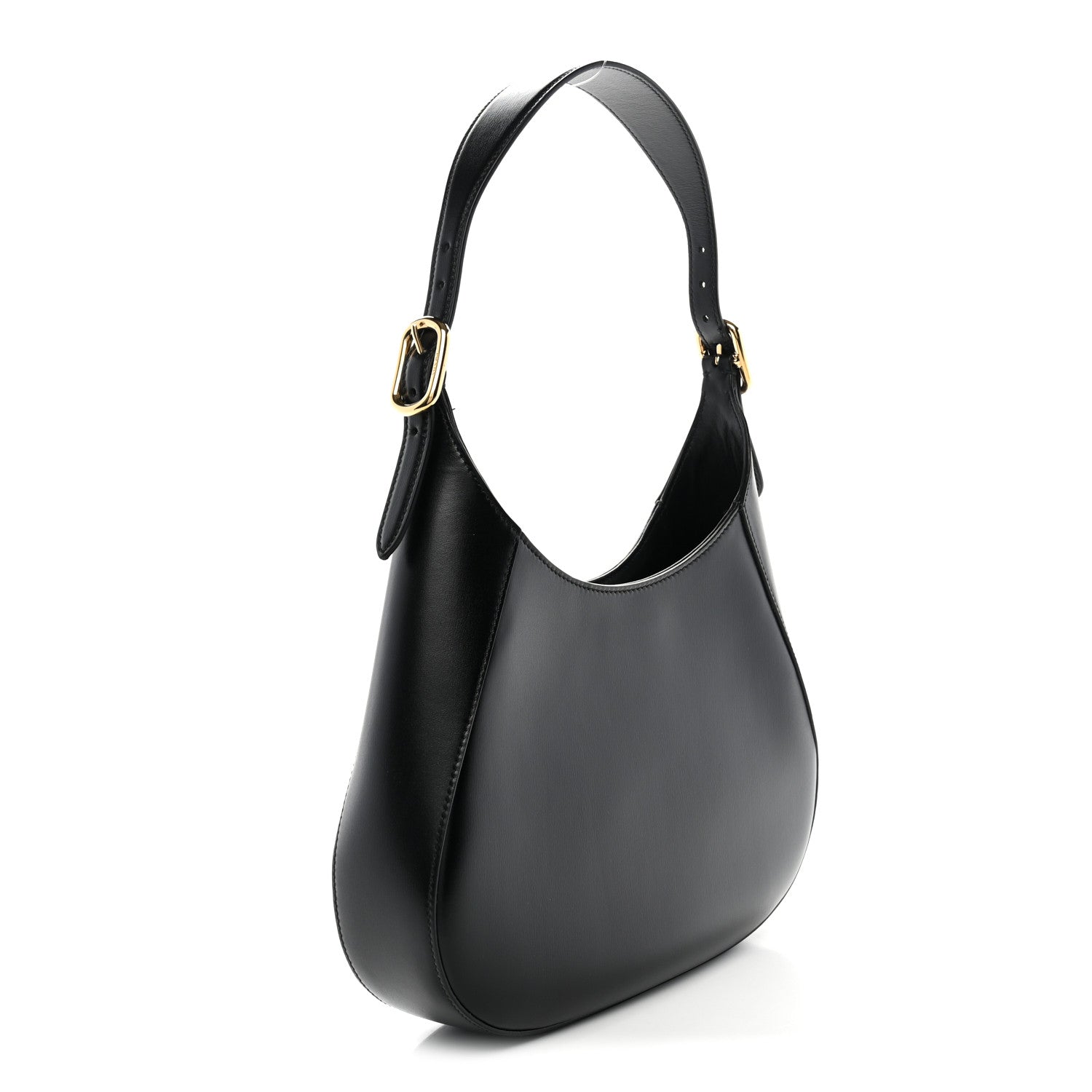Prada Brushed Calfskin Cleo Adjustable Strap Shoulder Bag Black 3 of 11