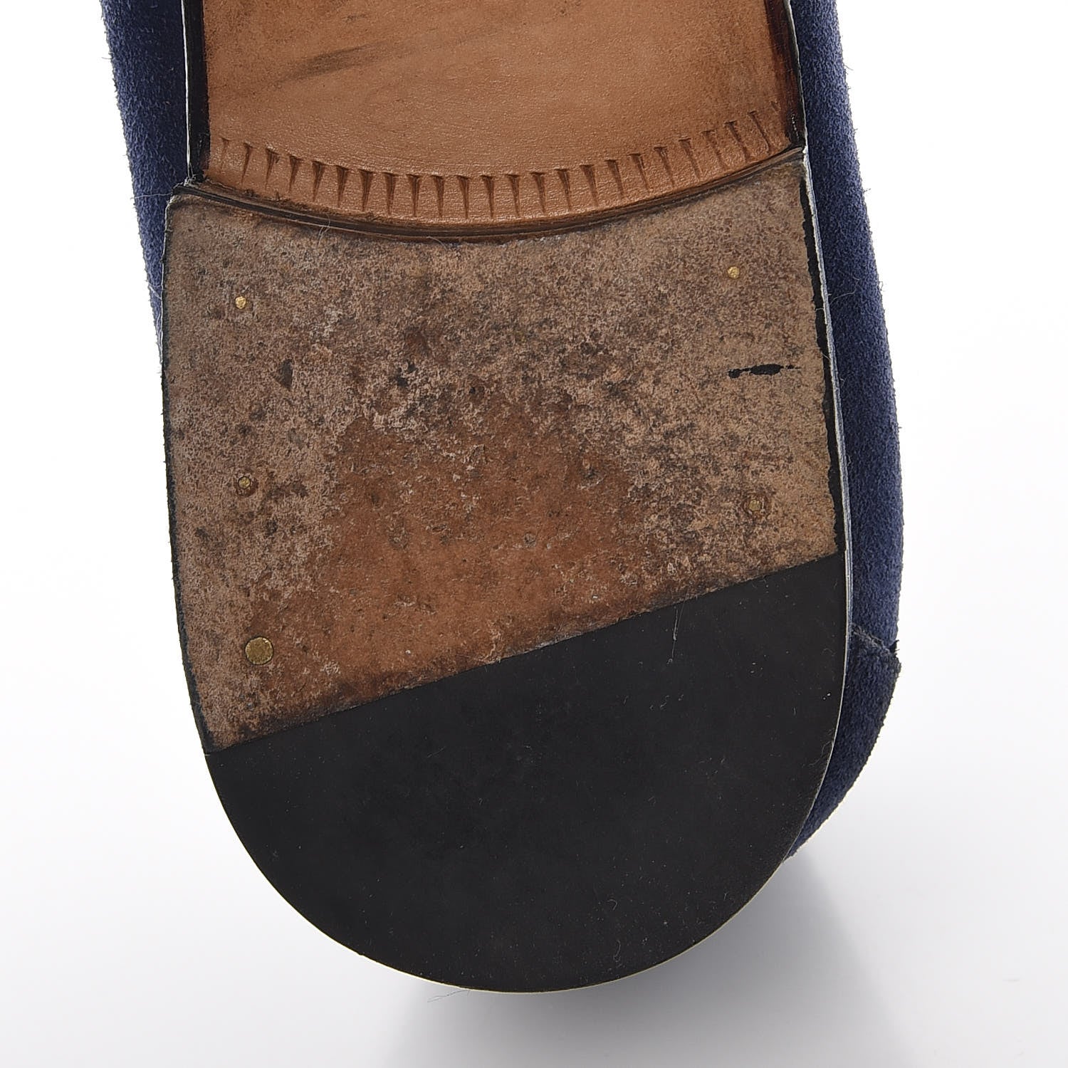 Gucci Suede Mens Horsebit Loafers 8.5 Blue Beige 11 of 17