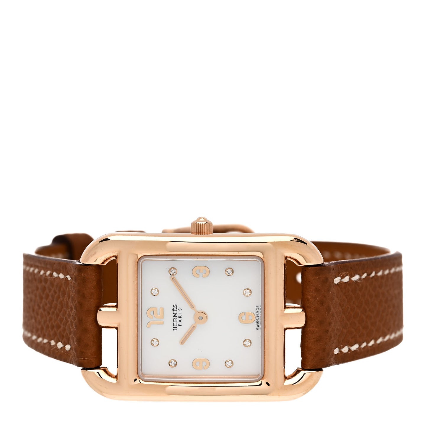 18K Rose Gold Epsom Diamond Mother of Pearl 23mm Cape Cod Quartz Watch Gold