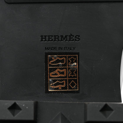 Hermes Glossed Calfskin Funk Ankle Boots 37 Black 8 of 9
