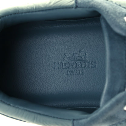 Hermes Parachute Fabric Suede Goatskin Bouncing Sneakers 37.5 Bleu Bleu Pinede 7 of 8