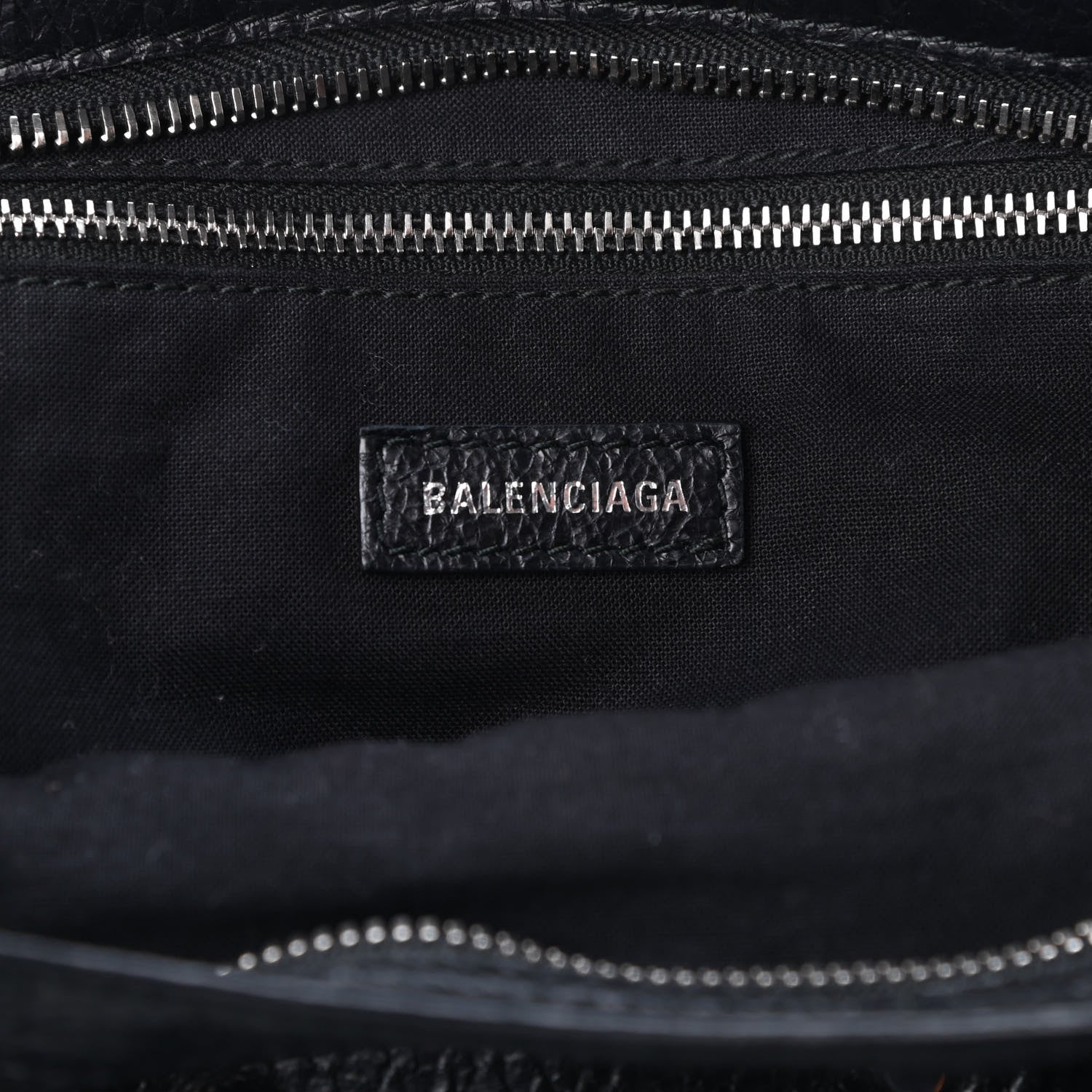Balenciaga Agneau Classic Silver Hardware City Logo Strap Black White 5 of 6