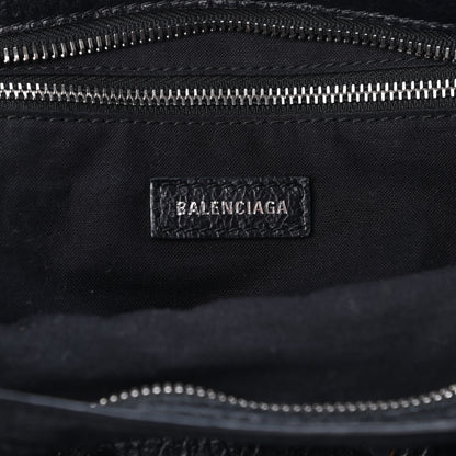Balenciaga Agneau Classic Silver Hardware City Logo Strap Black White 5 of 6