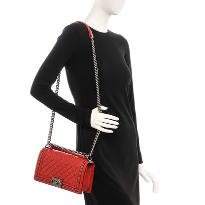 Chanel Calfskin Quilted Medium Top Handle Boy Flap Red 2 of 7