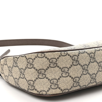 Gucci GG Supreme Monogram Textured Dollar Calfskin Small Ophidia Hobo Beige Ebony New Acero 9 of 10