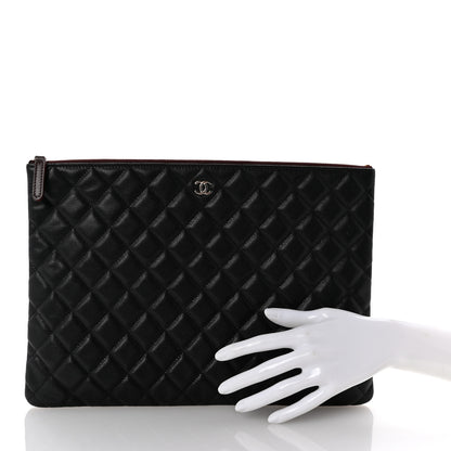 Chanel Caviar Quilted Large Cosmetic Case Black 2 of 7