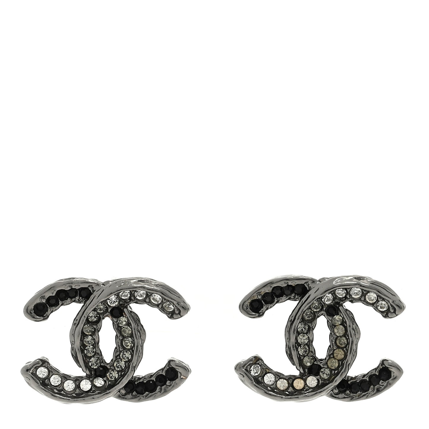Ruthenium Crystal CC Earrings Black