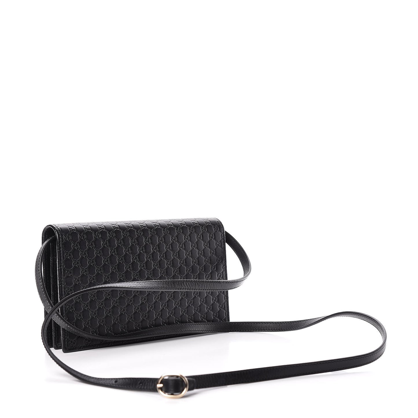 Microguccissima Crossbody Wallet Black