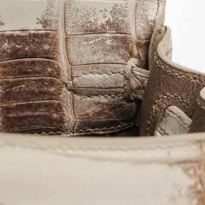 Hermes Matte Niloticus Crocodile Himalaya Kelly Retourne 25 White 28 of 32