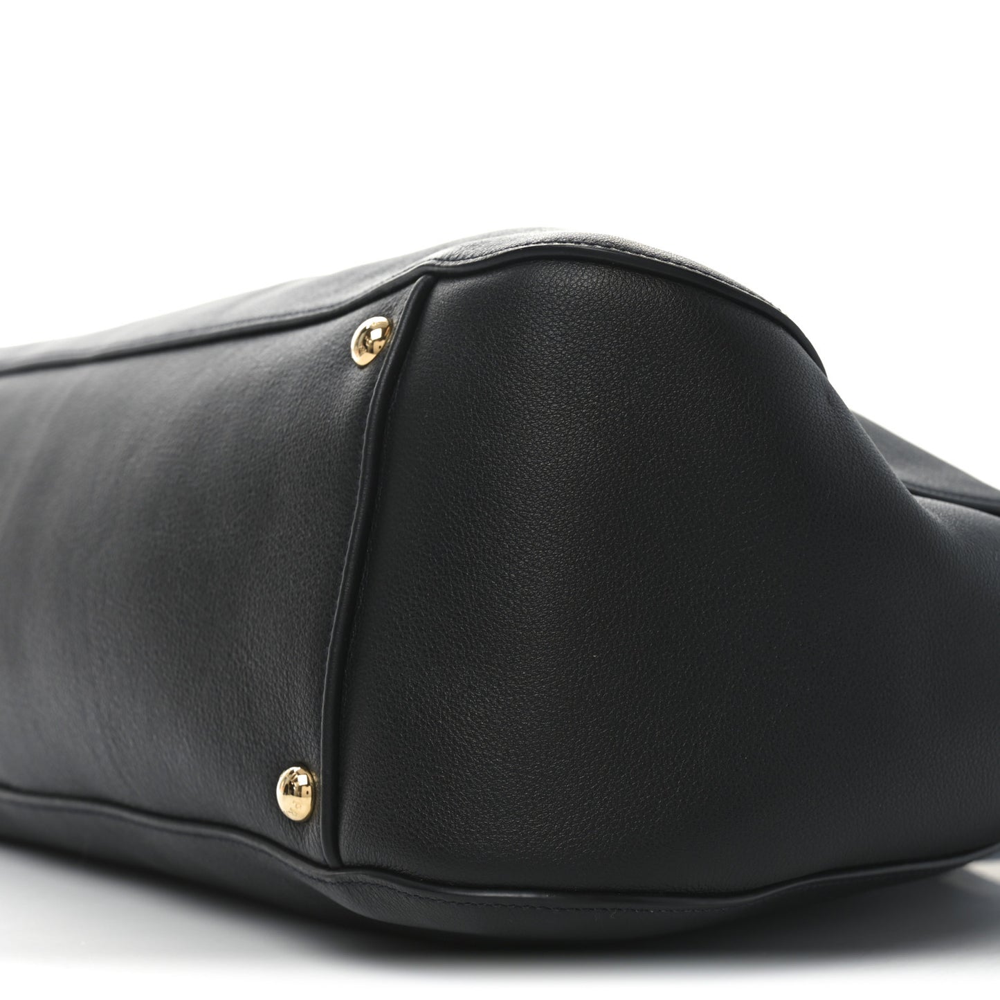 Calfskin Large Top Handle Tote Black