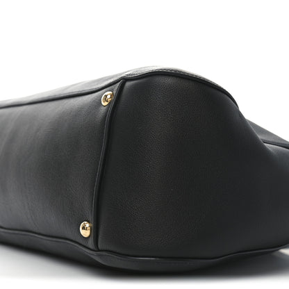 Prada Calfskin Large Top Handle Tote Black 9 of 9