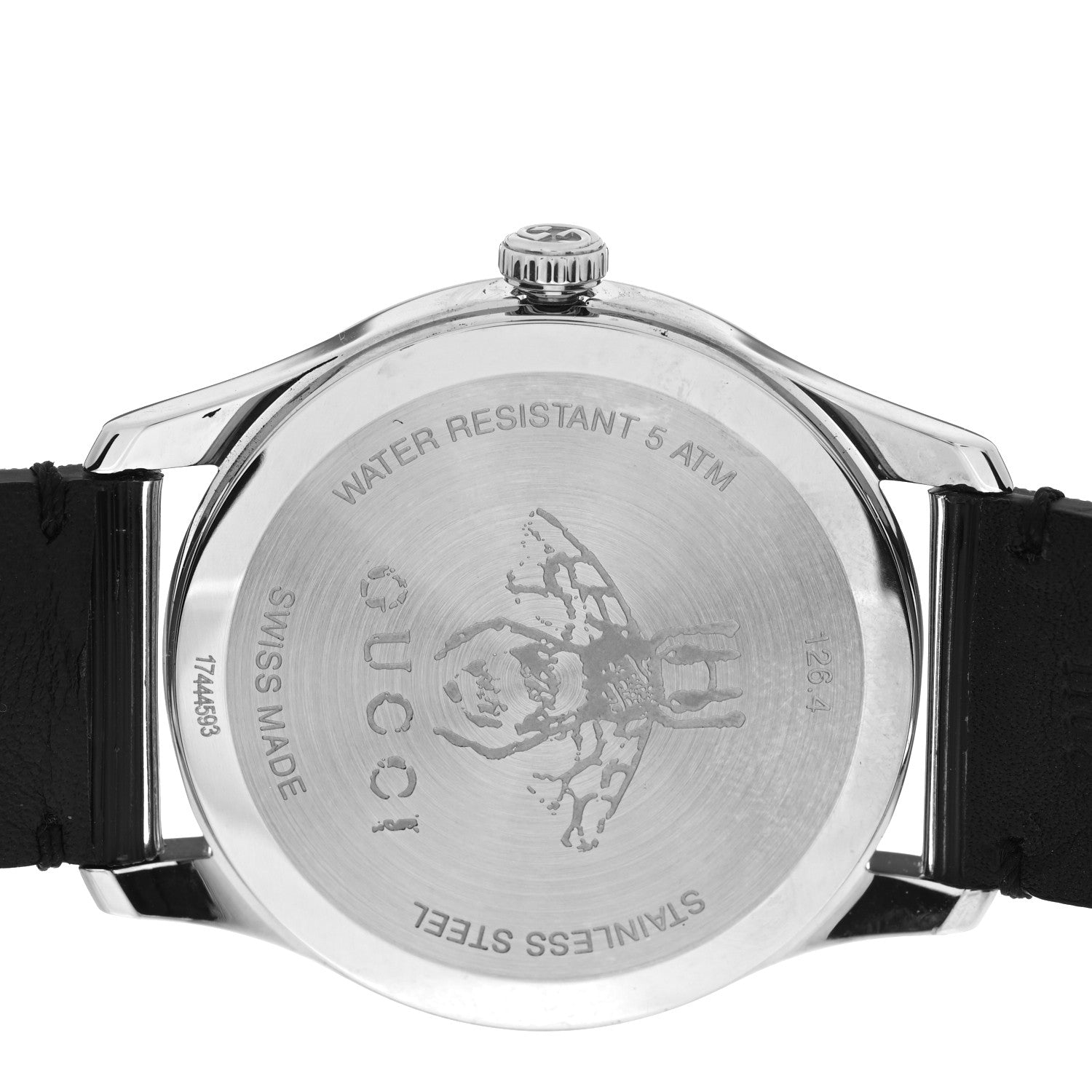 Gucci Stainless Steel Calfskin 38mm G-Timeless Bee Star Hologram Quartz Watch Black 4 of 4