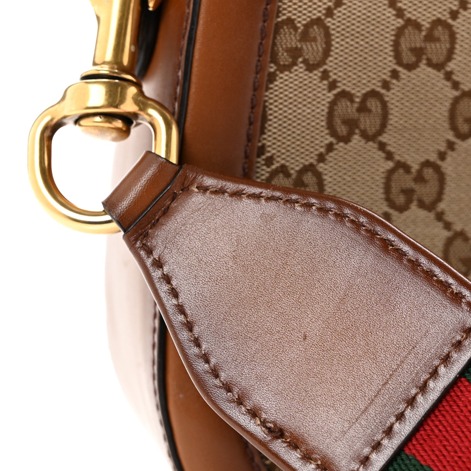 Gucci Monogram Medium Lady Web Shoulder Bag Beige Cuir 13 of 14