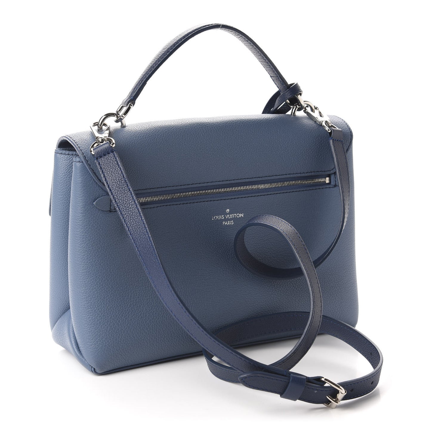 Soft Calfskin My Lockme Top Handle Blue Jean Creme