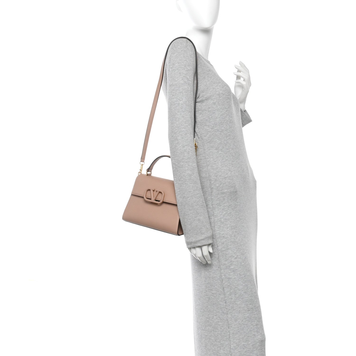 Valentino Garavani Grainy Calfskin Small VSling Top Handle Bag Poudre 2 of 9