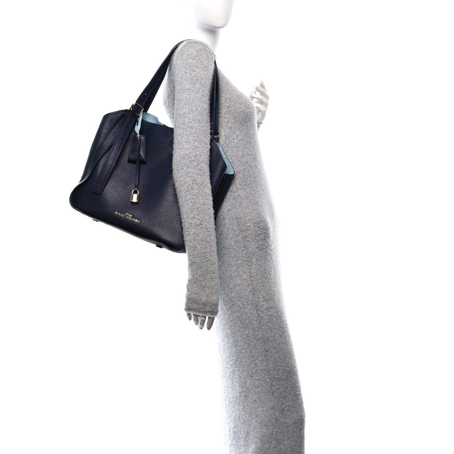 Grained Calfskin The Director Tote  Blue Navy