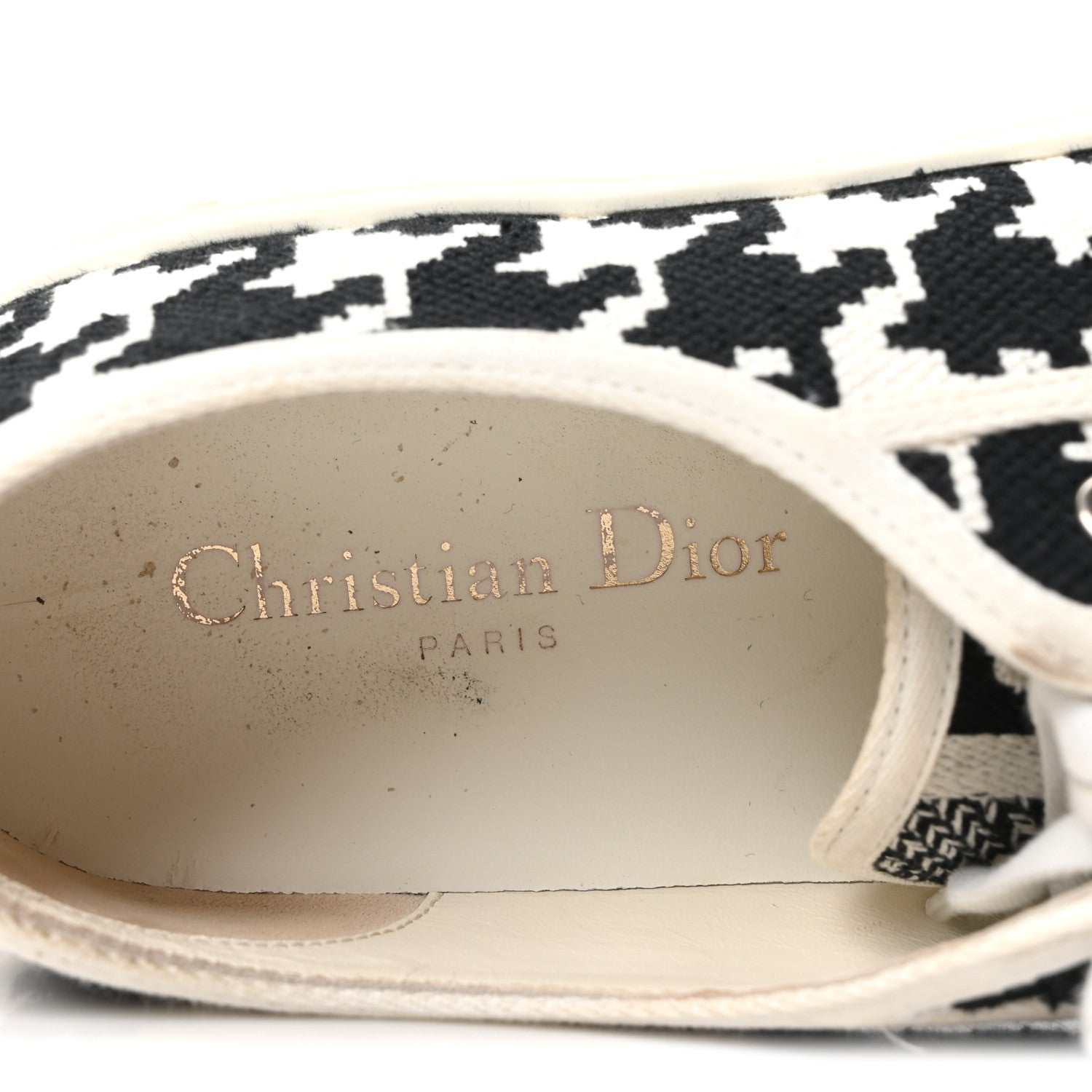 Christian Dior Canvas Macro Houndstooth Embroidered Womens Walk'N