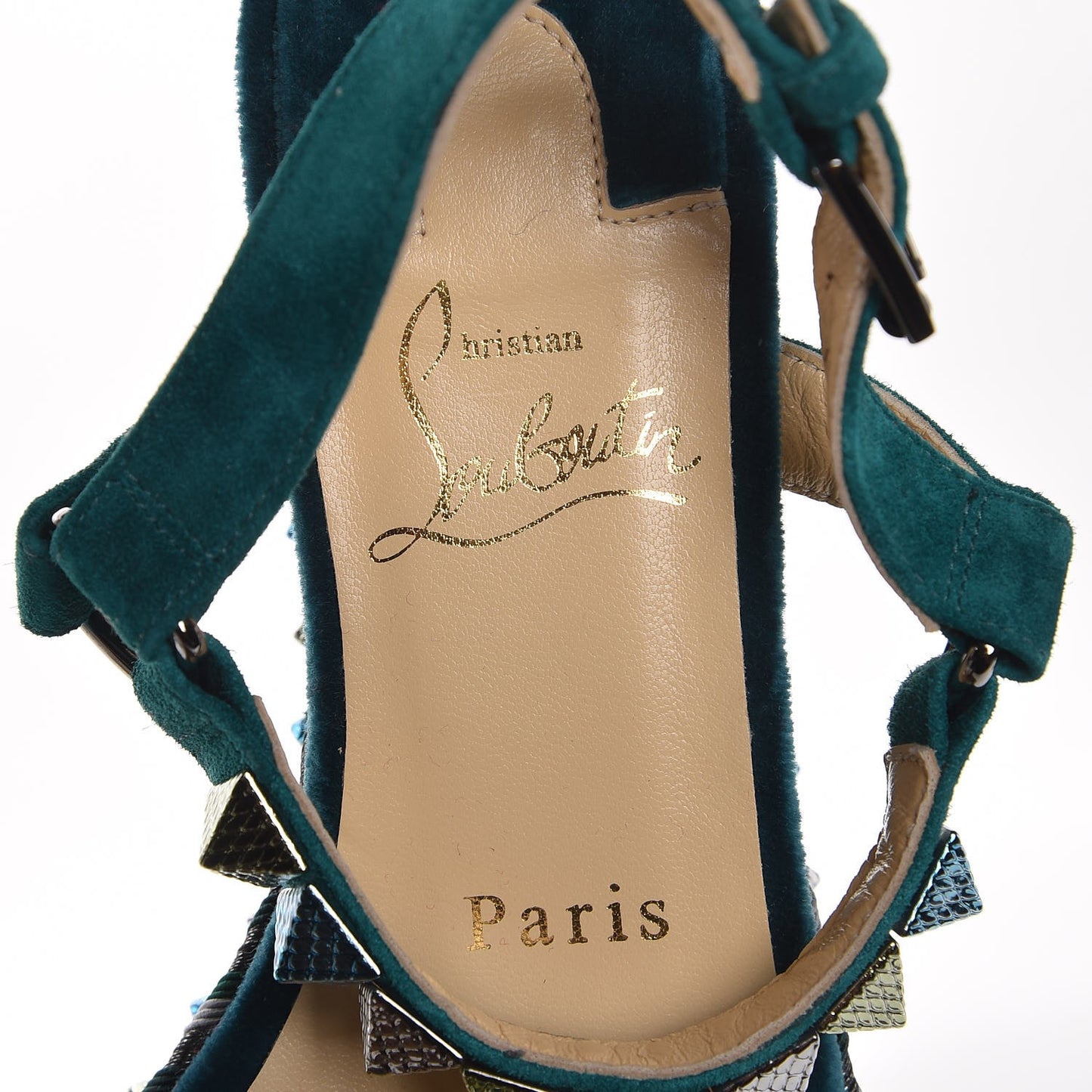 Vel Cotton Veau Velours Pyraclou 60 Platform Sandals 36 Green