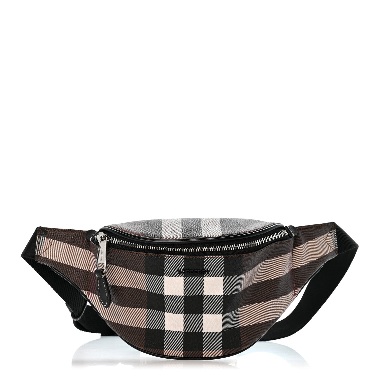 Burberry E-canvas Check Cason Bum Bag Dark Birch Brown 1 of 13