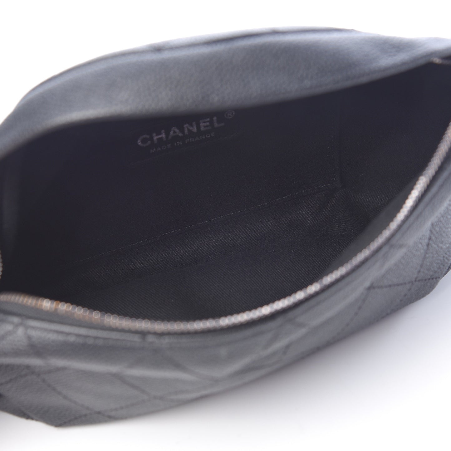 Caviar Stitched Banane Waist Bag Fanny Pack Black