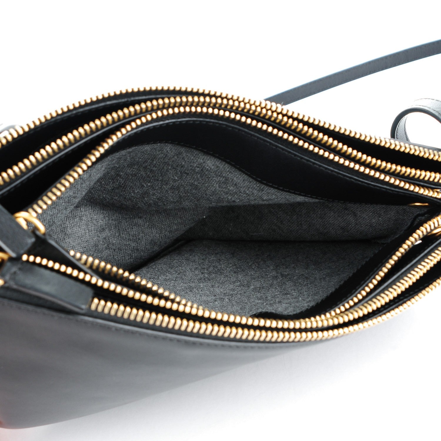 Celine Lambskin Large Trio Crossbody Bag Black 5 of 7