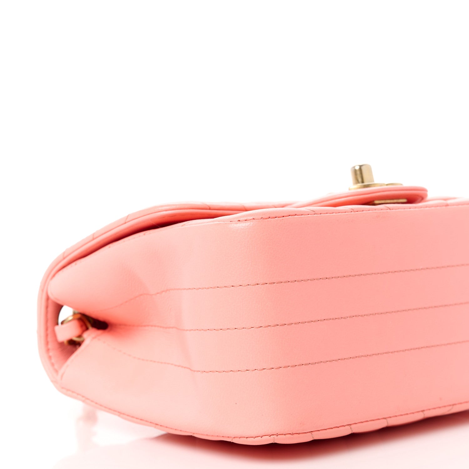Chanel Lambskin Chevron Quilted Mini Square Flap Pink 10 of 11