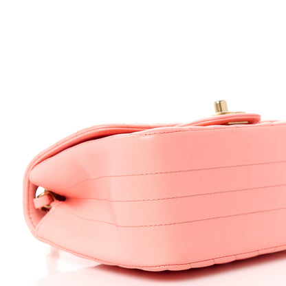 Chanel Lambskin Chevron Quilted Mini Square Flap Pink 10 of 11