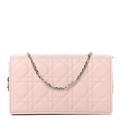 Christian Dior Lambskin Cannage Lady Dior Convertible Clutch Pink 1 of 4