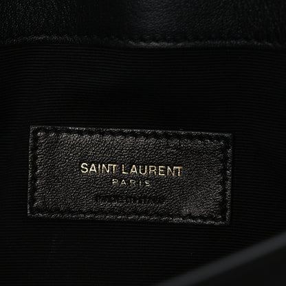 Saint Laurent Canvas Striped Uptown Pouch Beige Black 6 of 7