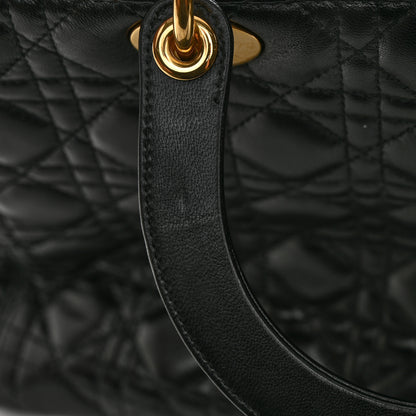 Christian Dior Lambskin Cannage Large Lady Dior Black 12 of 13