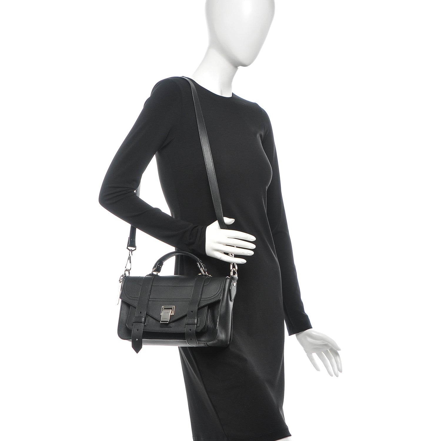 Proenza Schouler Calfskin Tiny PS1 Satchel Black 2 of 8