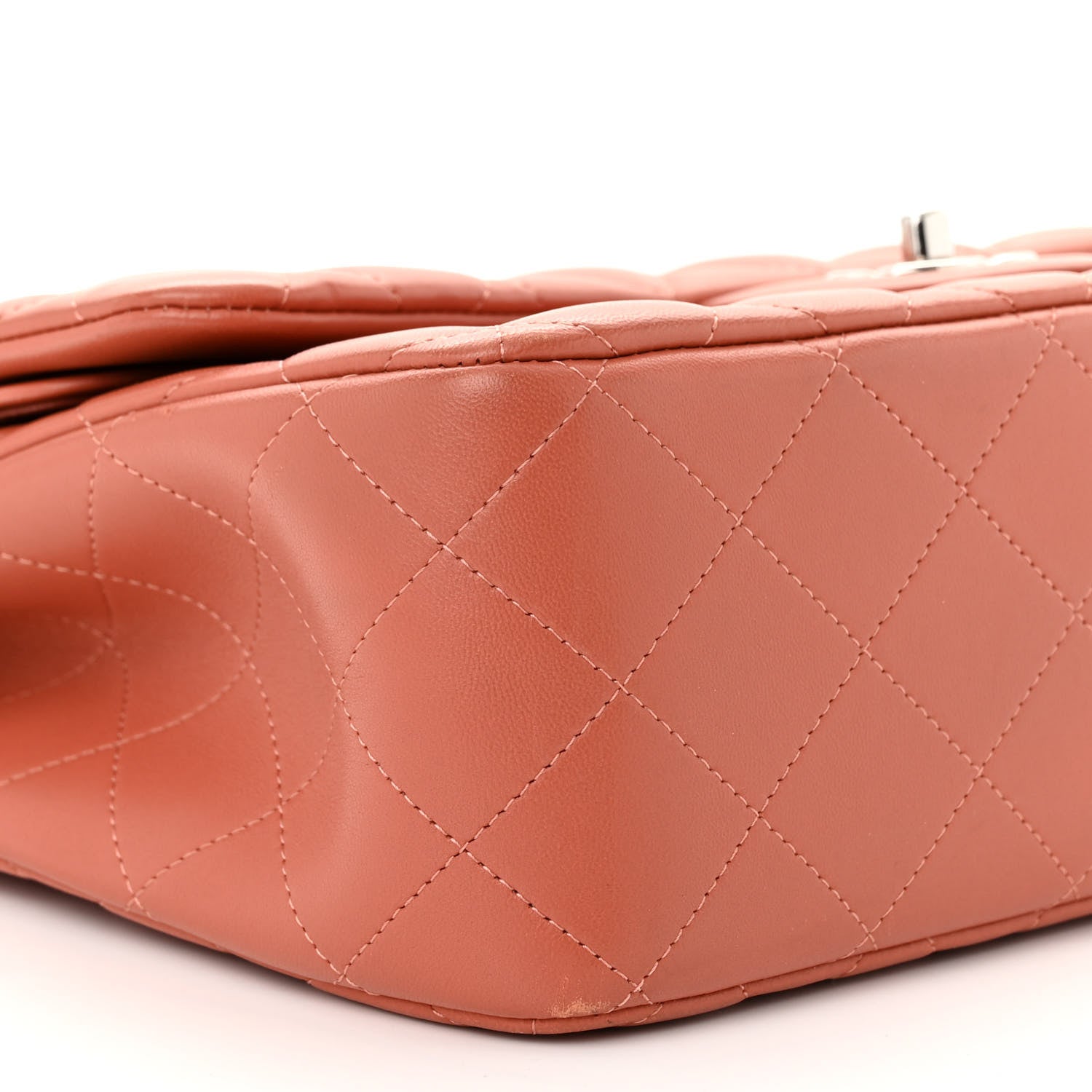 Chanel Lambskin Quilted Jumbo Double Flap Orange 9 of 11