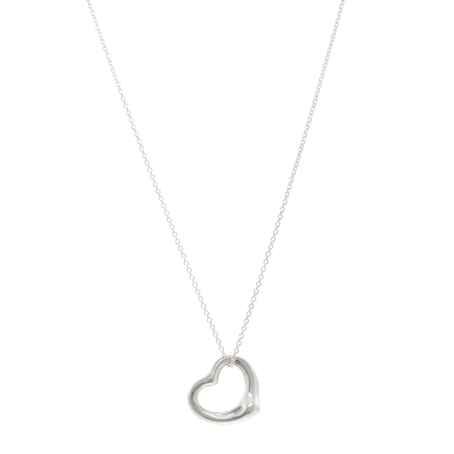 Sterling Silver 22mm Elsa Peretti Open Heart Pendant Necklace