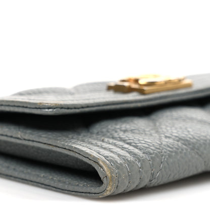 Chanel Caviar Quilted Boy Flap Card Holder Grey 9 of 9