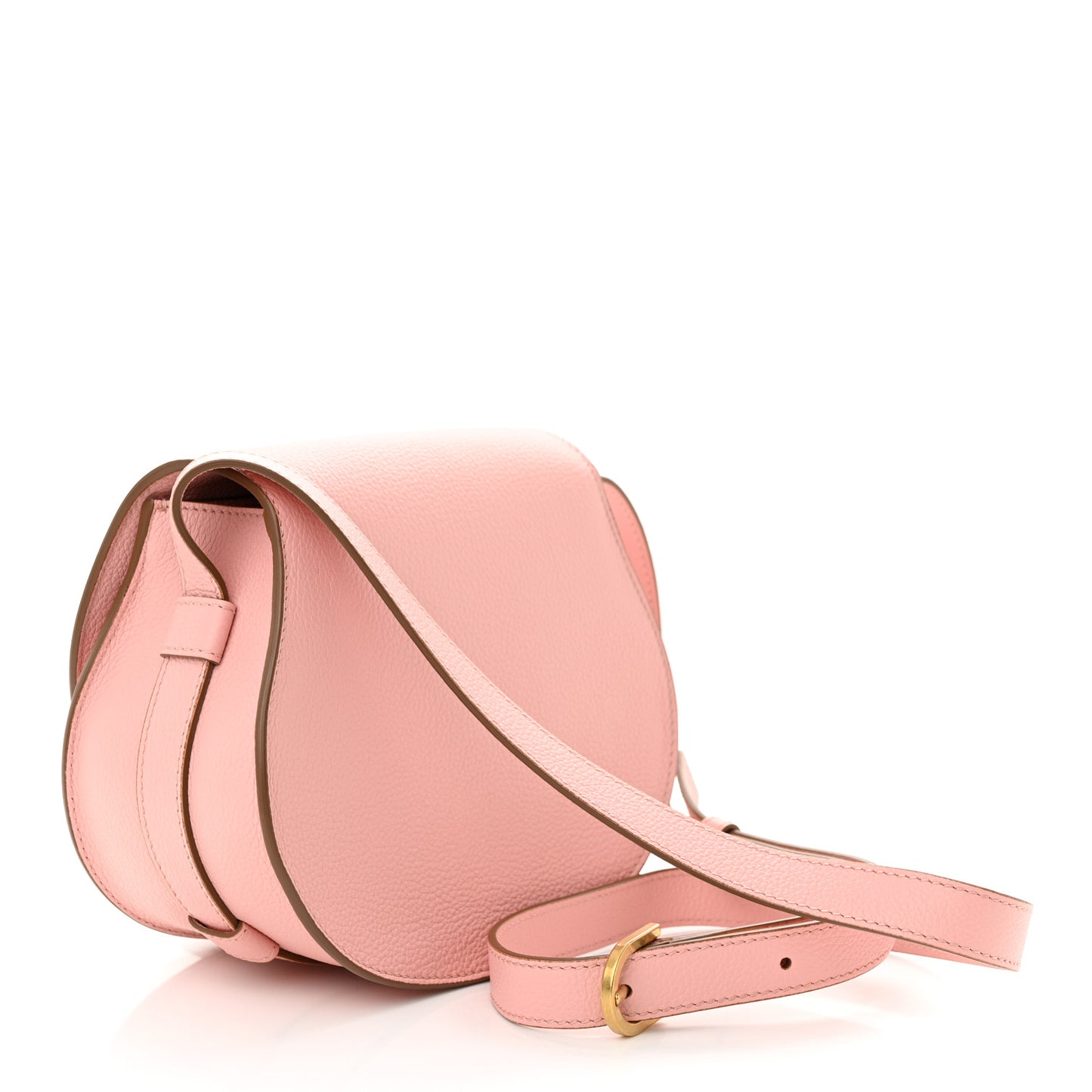 Grained Calfskin Small Marcie Saddle Bag Blossom Pink