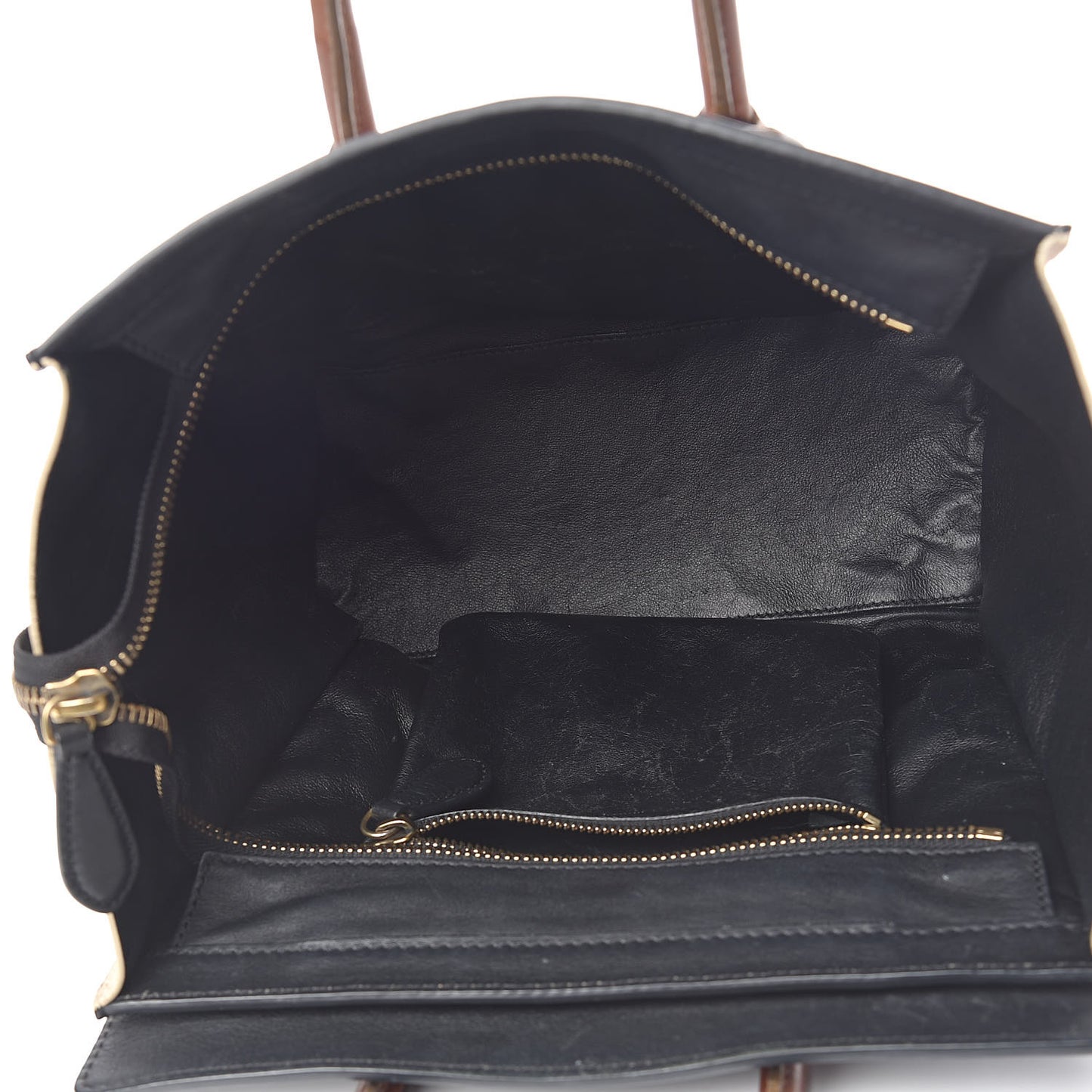 Calfskin Linen Micro Tri-Color Luggage Beige
