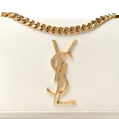 Saint Laurent Grain De Poudre Small Monogram Kate Satchel Blanc Vintage 13 of 13
