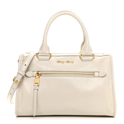 Miu Miu Vitello Shine Zip Tote Talco 1 of 10