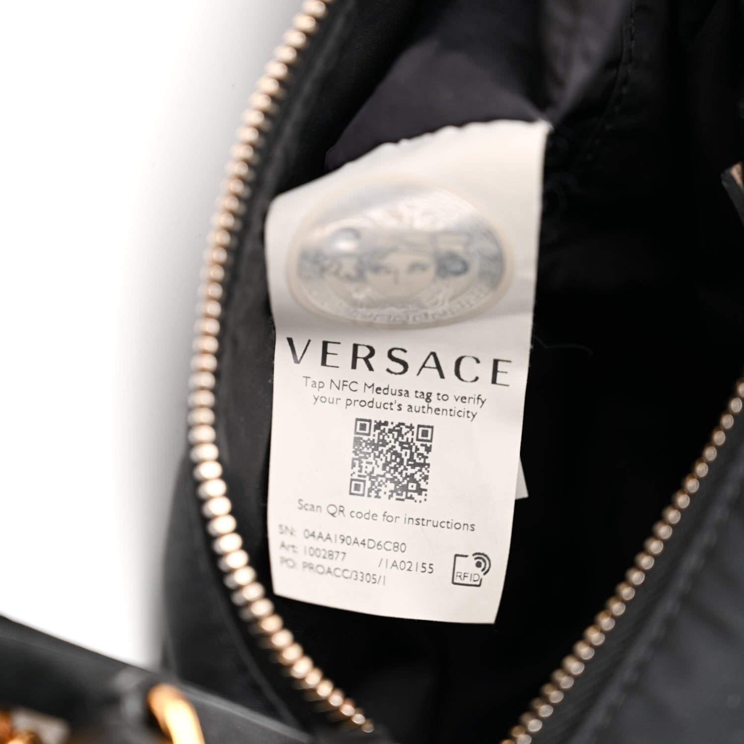 Versace Nylon Medusa Shoulder Bag Black 7 of 10
