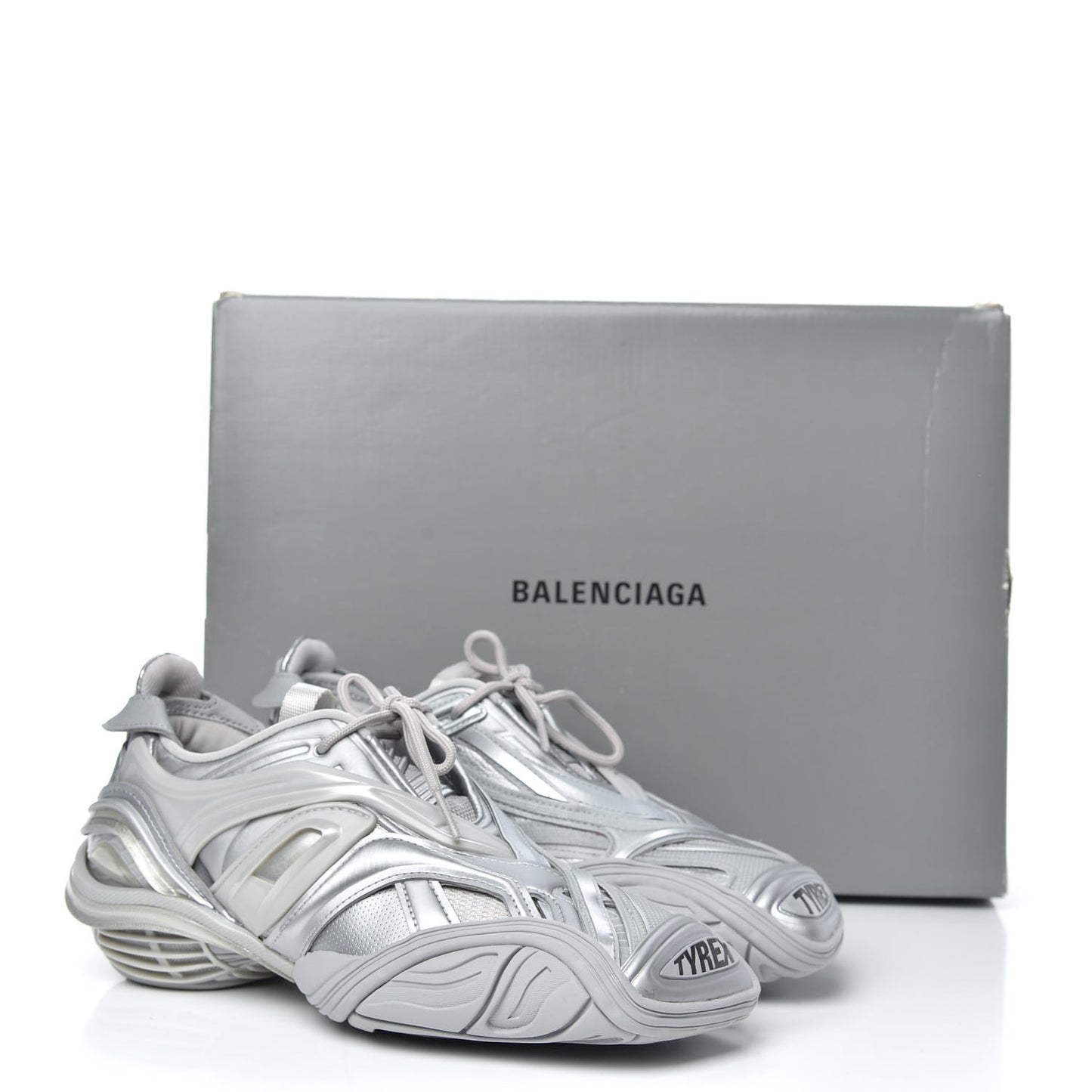 Metallic Rubber Mesh Womens Tyrex Sneakers 38 Monocolor Silver