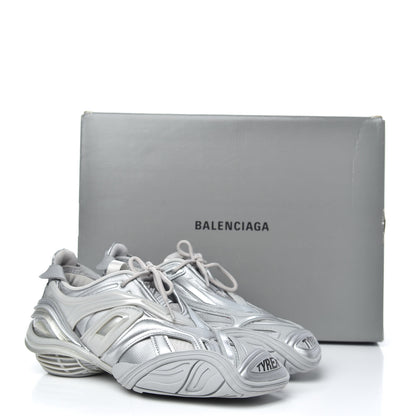 Balenciaga Metallic Rubber Mesh Womens Tyrex Sneakers 38 Monocolor Silver 8 of 8