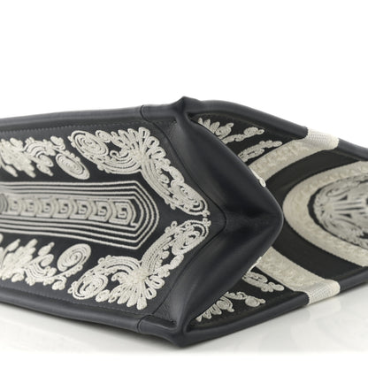 Christian Dior Calfskin Cornely-Effect Embroidery Medium Book Tote Black White 10 of 10