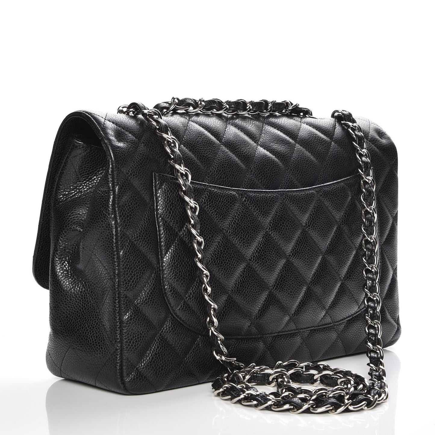 Caviar Quilted Jumbo Single Flap Black