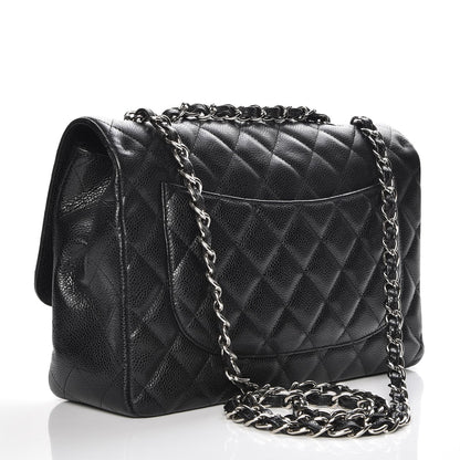 Chanel Caviar Quilted Jumbo Single Flap Black 4 of 9