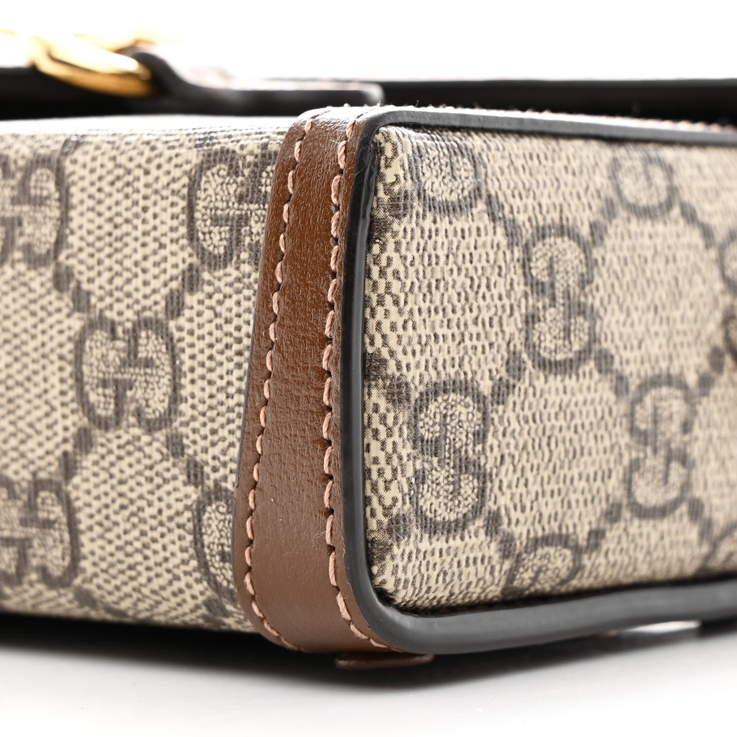Gucci GG Supreme Monogram Mini Horsebit 1955 Shoulder Bag Beige Brown Sugar 9 of 11