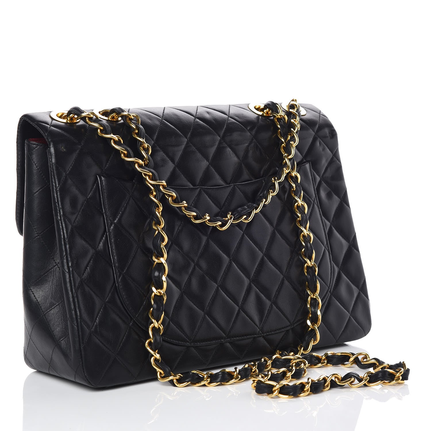 Chanel Lambskin Quilted XL Jumbo Single Flap Black 3 of 12