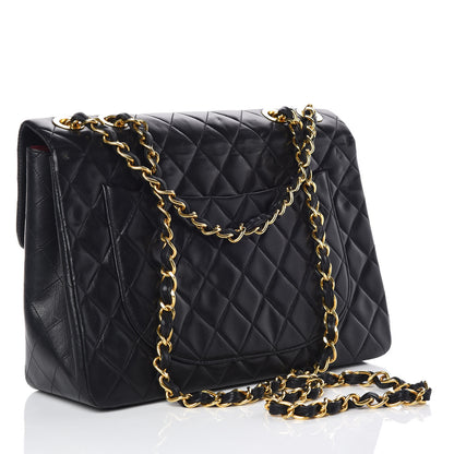 Chanel Lambskin Quilted XL Jumbo Single Flap Black 3 of 12