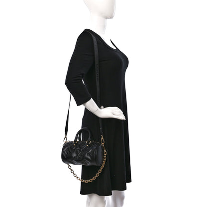 Louis Vuitton Calfskin Bubblegram Papillon BB Black 2 of 8
