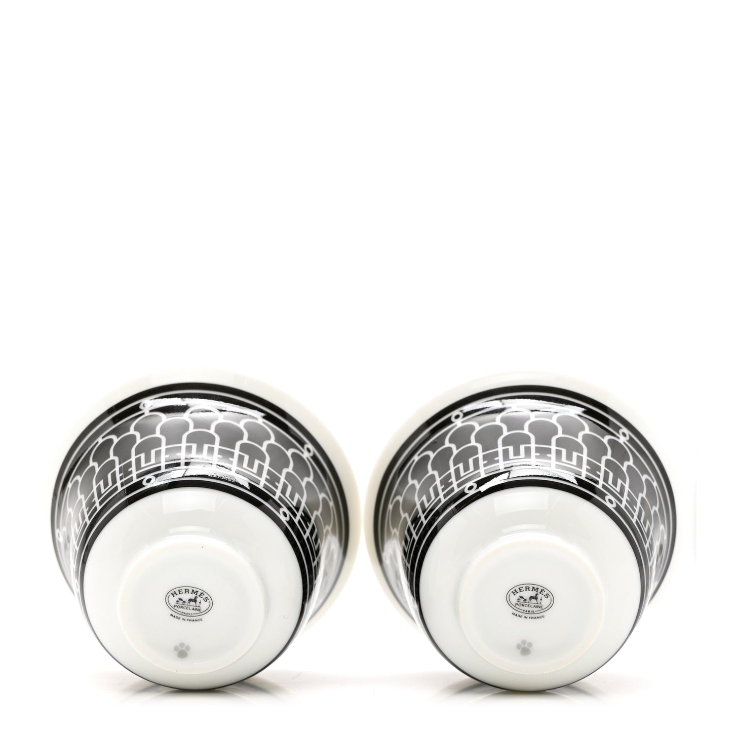 Porcelain H Deco Small Cups Set of 2 Black