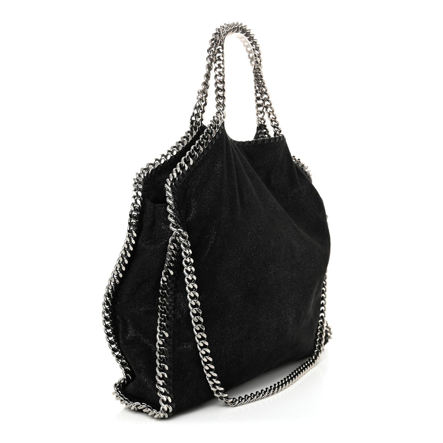 Stella McCartney Shaggy Deer Small Falabella Fold Over Tote Black 3 of 9